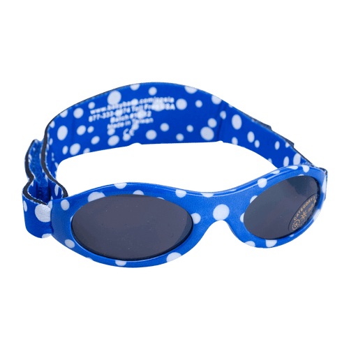 Blå og hvite Baby Banz / Kidz Banz solbriller for barn.