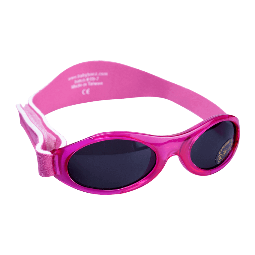 Rosa Baby Banz solbriller for barn og baby.