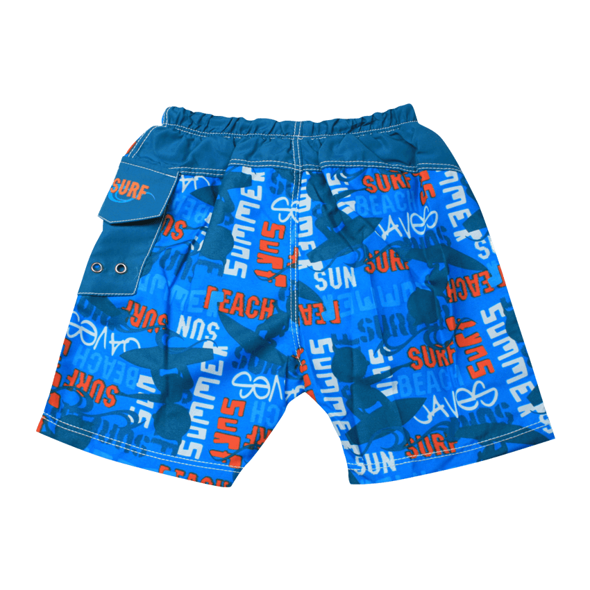 Badebukse blå med UV-beskyttelse (Banz Blue Graffiti Shorts)