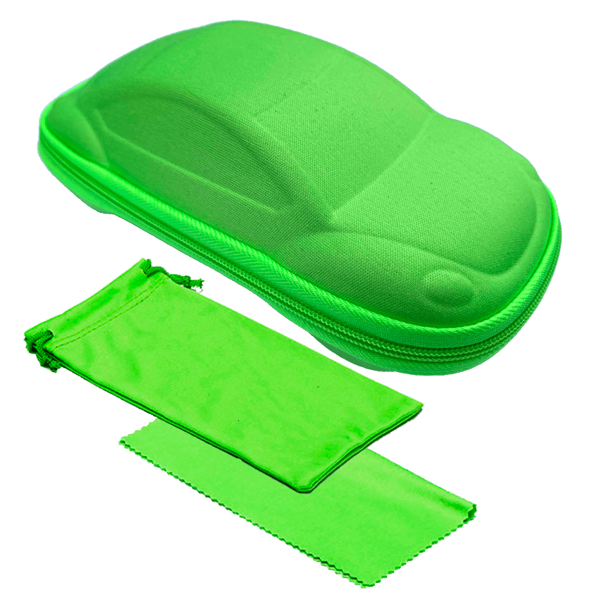 Solbrille etui for barn - Grønn bil