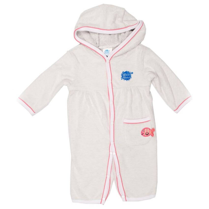 Håndkledress barn og baby - Grå og rosa