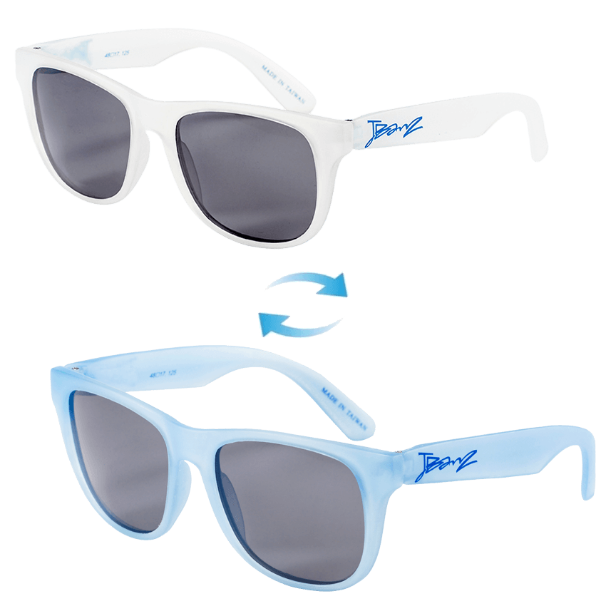 Solbriller som skifter farge - Junior Banz Kameleon Solbriller - Hvite til Blå
