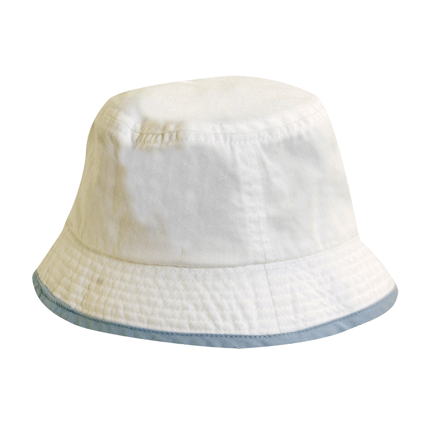 Klassisk solhatt for baby (Bucket hat) - Hvit og Blå