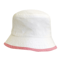 Klassisk solhatt for baby (Bucket hat) - Hvit og Rosa