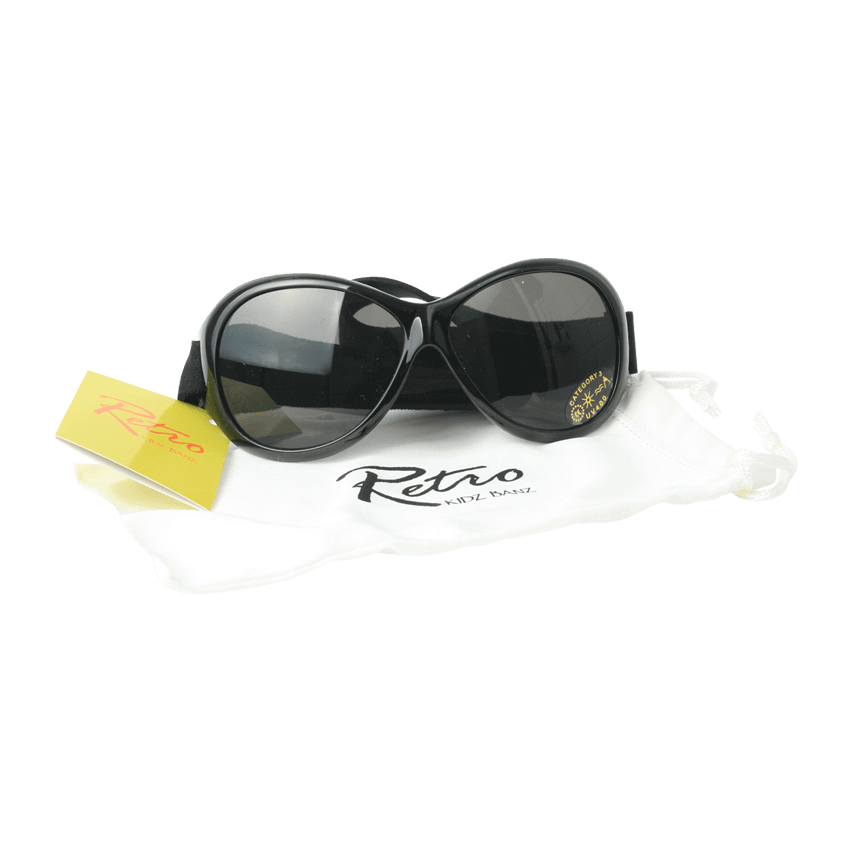 Retro Solbriller for barn - Sorte (Retro Banz Black)