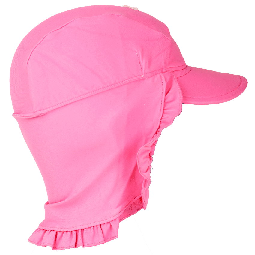 Rosa solhatt med ekstra nakkeskygge - Banz Pink Flap Hat