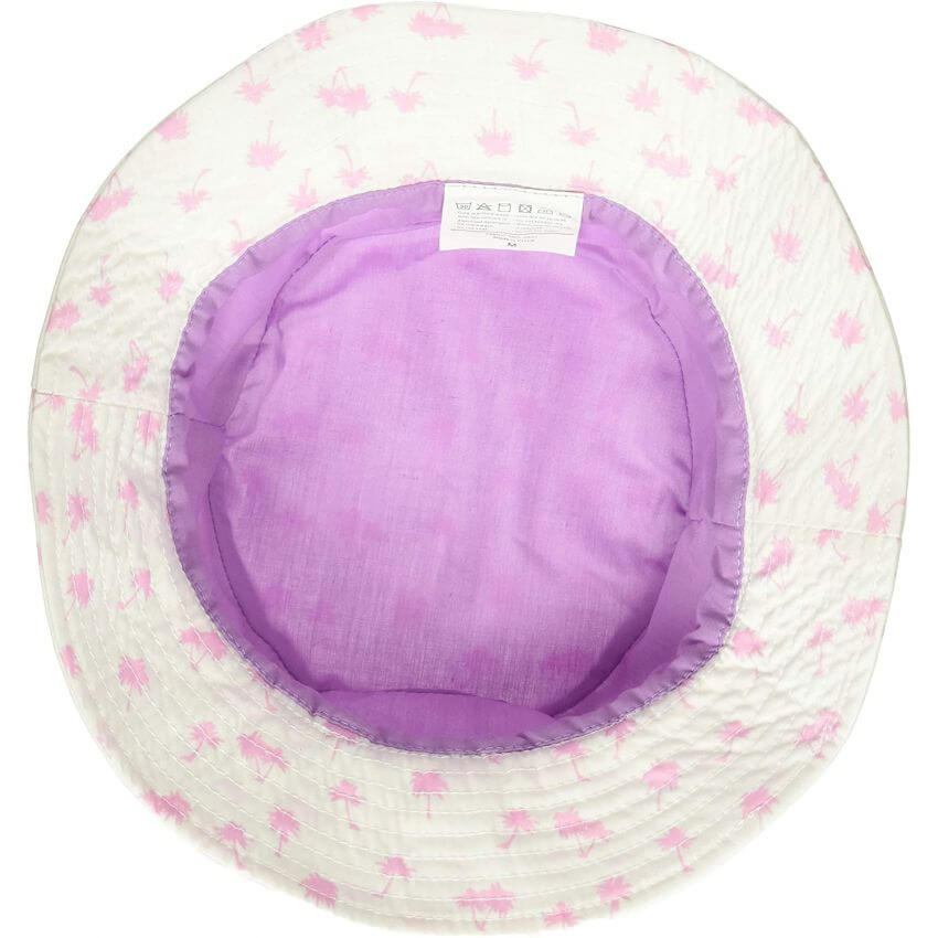 Solhatt med UPF50+ solbeskyttelse - Hvit med rosa palmer (Banz White palm)