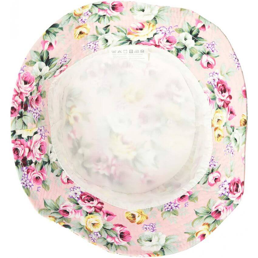 Solhatt med UPF50+ solbeskyttelse - Rosa med blomster (Banz Vintage rose)