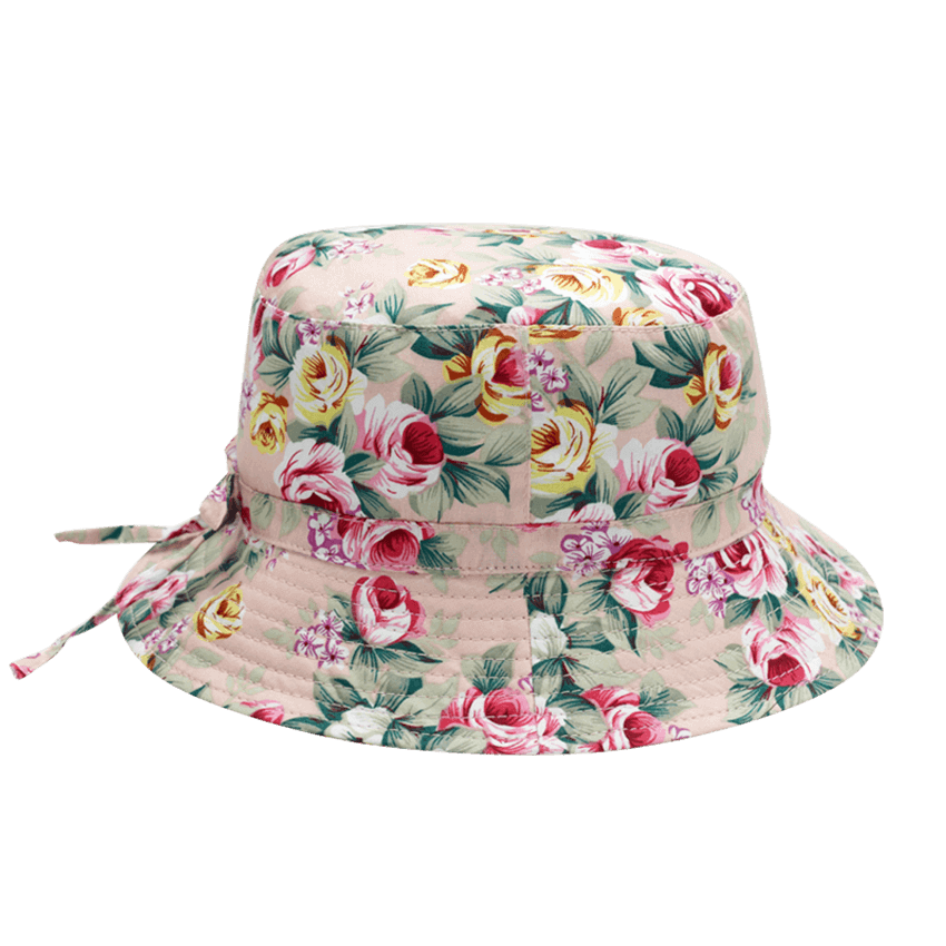 Solhatt med UPF50+ solbeskyttelse - Rosa med blomster (Banz Vintage rose)