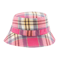 Solhatt med UPF50+ solbeskyttelse - Rosa med striper (Banz Pink check)