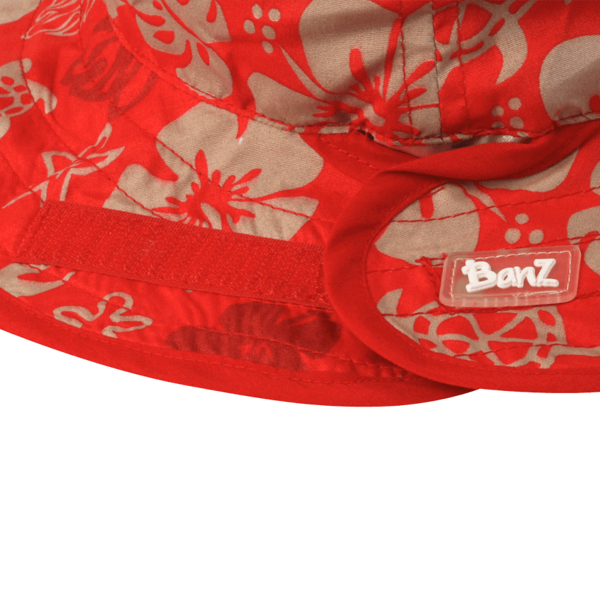 Solhatt med UV-beskyttelse - Røde Blomster (Banz Red Flowers)