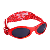 Baby Banz solglasögon för barn och baby. Röda med blommigt band.