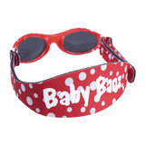 Baby Banz / Kidz Banz solglasögon för barn och baby. Röd färg med vita prickar