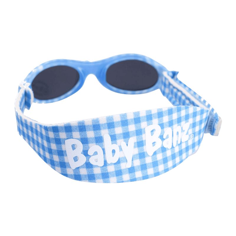Baby Banz / Kidz Banz solglasögon för barn och baby. Rutigt blått och vitt