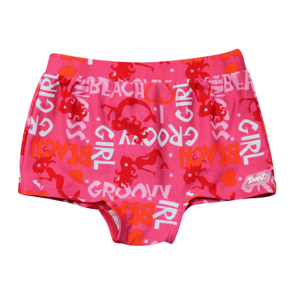 Badbyxa i rosa med UV-skydd (Banz Pink Graffiti Shorts)
