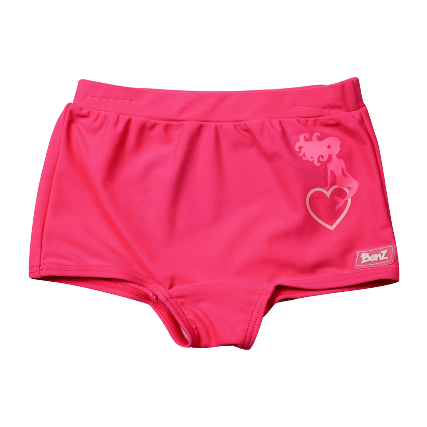 Badbyxor i rosa med UV-skydd (Banz Pink Mermaid Shorts)