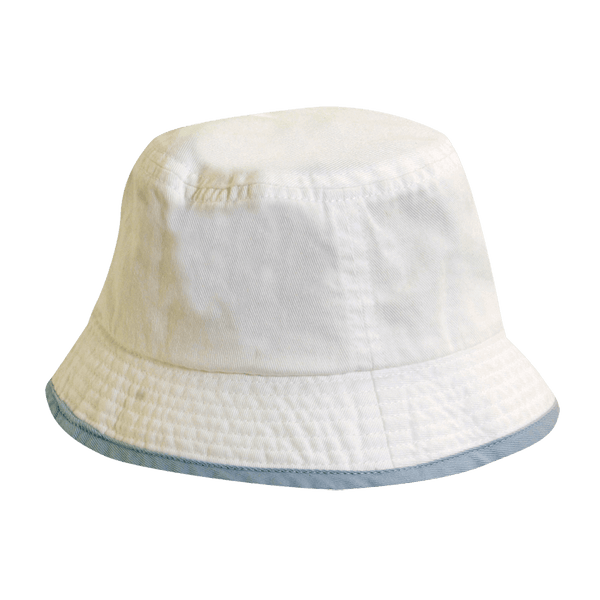 Klassisk solhatt för baby (Bucket hat) - Vit och Blå