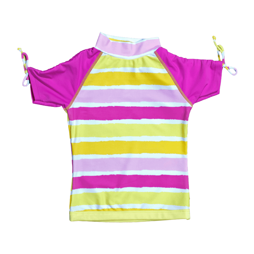 Kortärmad UV tröja i Rosa och gul - Banz Sun Blossom