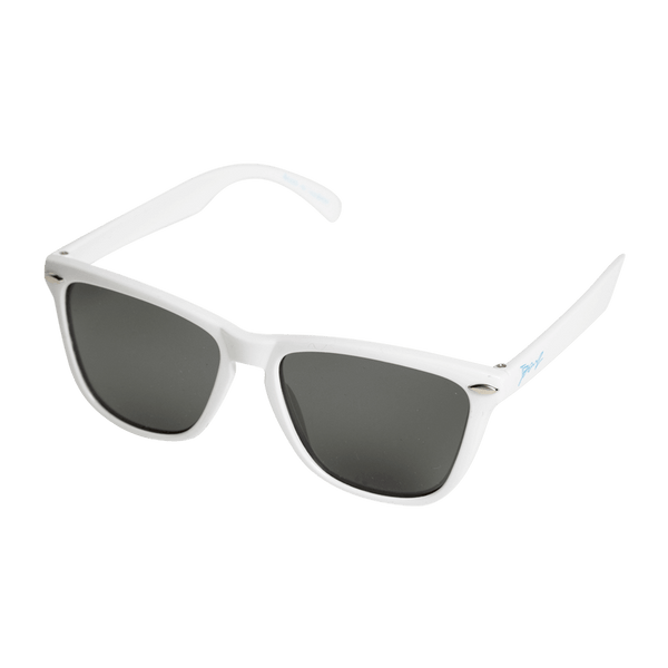 Hvite solbriller barn 4-10 år i klassisk stil. JBanz White Flyer