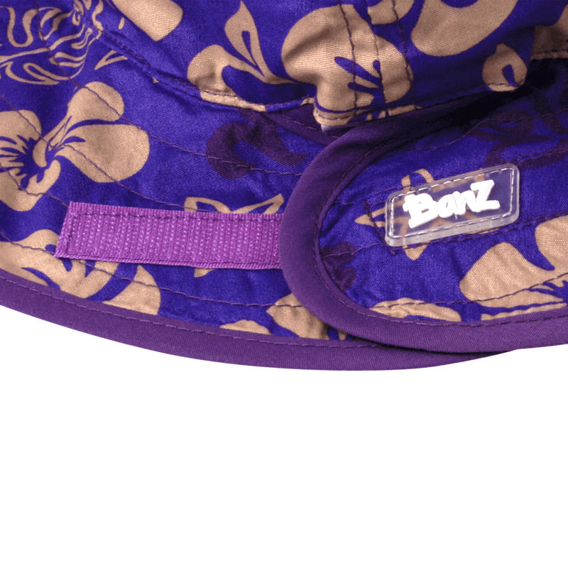 Solhatt med UV-beskyttelse - Lilla Blomster (Banz Purple Flowers)